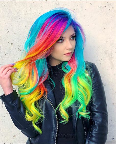 Super cool | Rainbow hair color, Hot hair colors, Spring hair color