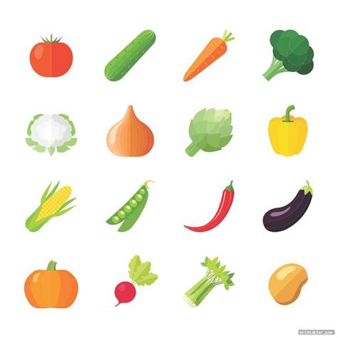 printable fruit and vegetable templates for free - printabler.com | 野菜 ...