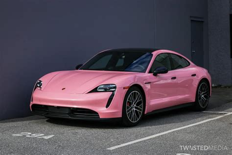 Gloss Light Pink Car Wrap - Porsche Taycan | Vancouver