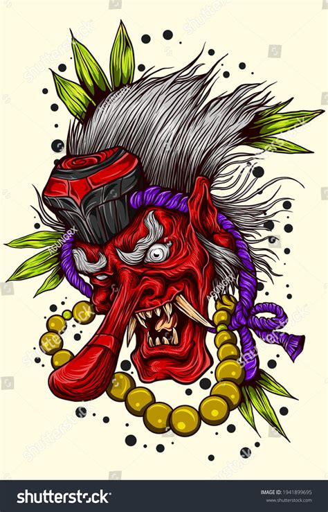 Tengu Vector Illustration Japanese Tengu Mask: เวกเตอร์สต็อก (ปลอดค่า ...