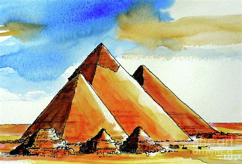 Egyptian Pyramids Painting by Terry Banderas