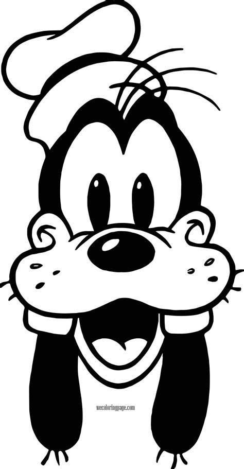 Goofy Smile Face Black White Coloring Pages | Goofy drawing, Disney ...