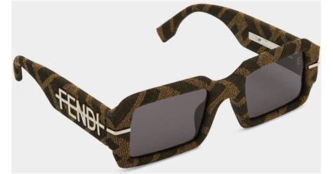 Fendi Logo Rectangle Acetate Sunglasses | Lyst