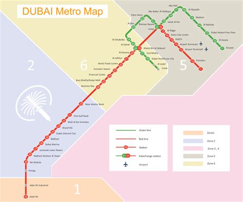 Dubai Metro Route Map –Dubai Subway Map–Dubai Rail Map Routes