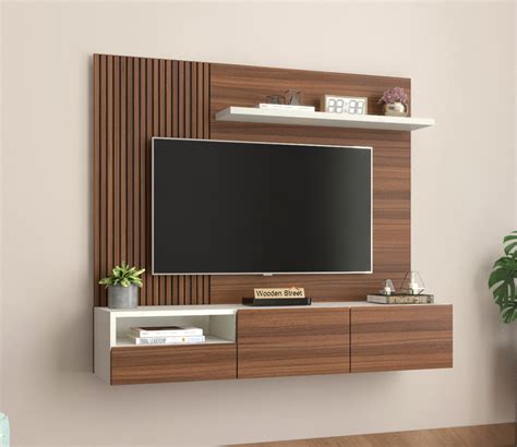 Buy Hailey Engineered Wood Wall-Mounted Tv Unit with Shelf & Drawers ...