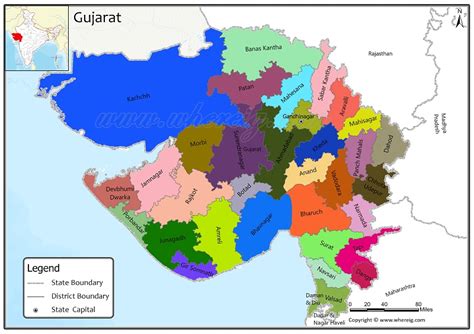 Gujarat District Map, Gujarat Political Map, 40% OFF