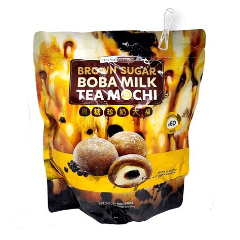 Tropical Fields Brown Sugar Boba Milk Tea Mochi 60 Individual Packs 31. ...