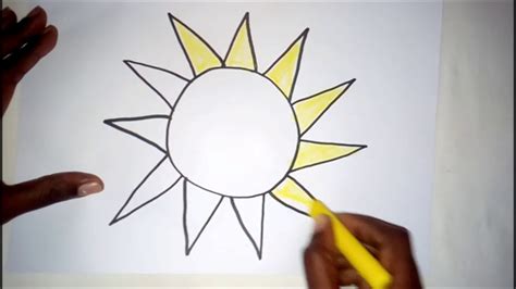 How to draw and color the sun easy - YouTube