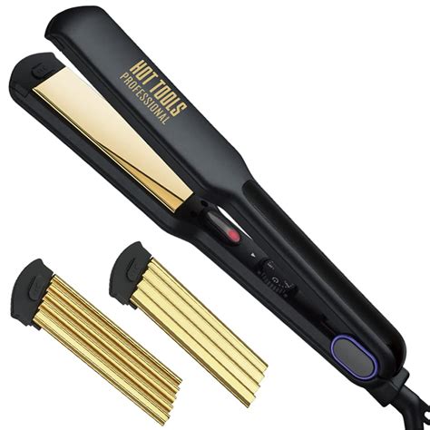 Hot Tools Professional 24K Gold 3-in-1 Crimper Flat Iron Combo, ½ ...