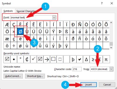 Typing Diameter Symbol [Ø] in Word/Excel – slash O - Software Accountant