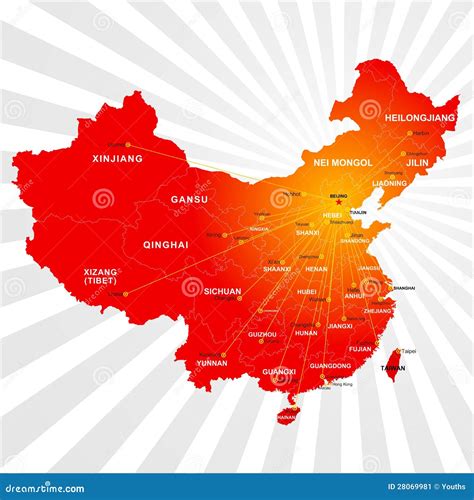 Vector China Map Stock Image - Image: 28069981