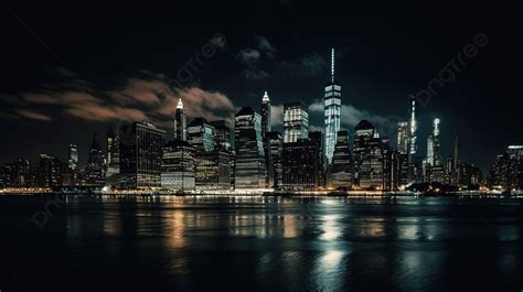 Wallpaper Of The City Skyline In New York City At Night Background ...