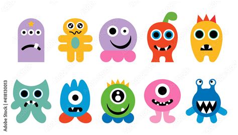 Cartoon cute Monster logo kids Halloween.Design template vector ...