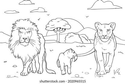 Lion Family Coloring Pages