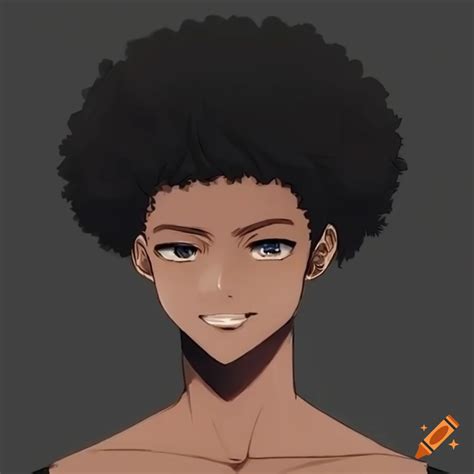 Anime black boy with afro on Craiyon