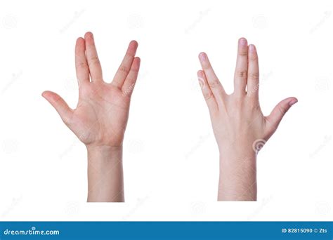 Hand Gesture for the Vulcan Salute or Greeting Stock Photo - Image of ...