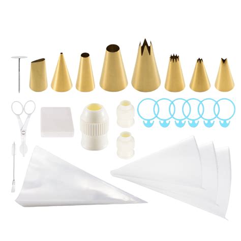 173 Pieces Gold Stainless Steel Piping Nozzles Cupcake Cake Decorating ...