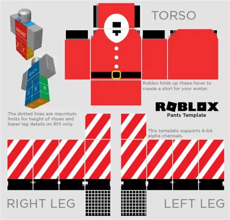 Roblox Clothing Girl Santa Cloth Design Template | PIXLR