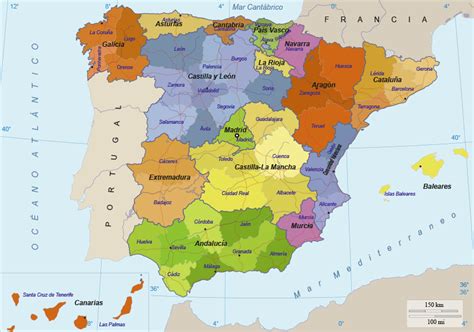 Mapa Politico De Peninsula Espanola