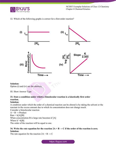 NCERT Exemplar Solutions Class 12 Chapter 4 - Chemical Kinetics | Click ...