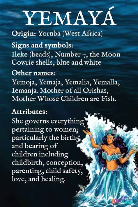 Yemaya goddess symbols correspondences myth offerings – Artofit