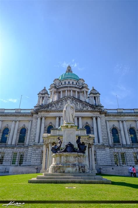 Statue at City Hall Belfast Northern Ireland | Royal Stock Photo