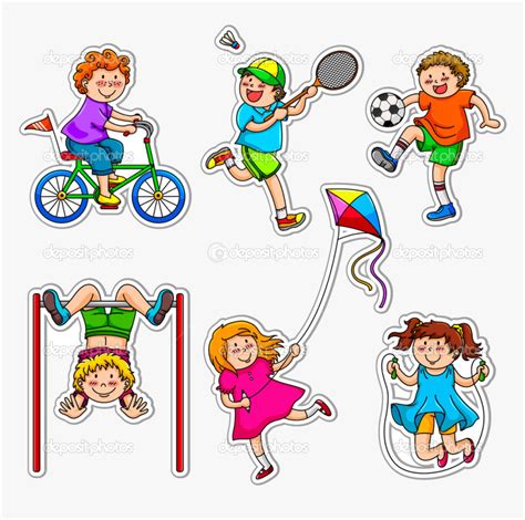 Sports Kids Clipart Depositphotos Active Playing Transparent - Games ...