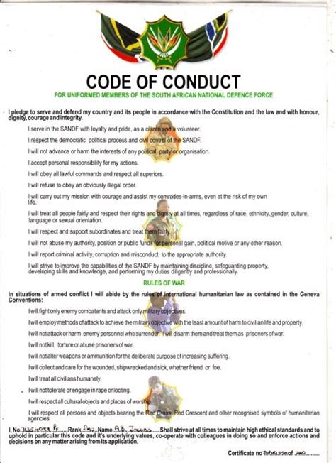 Books - SANDF - Code of Conduct for Uniformed Members - Signed and ...