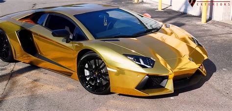 Lamborghini Aventador Wrapped in Gold Chrome - autoevolution