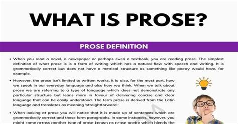 Prose: Definition and Helpful Examples of Prose in Literature • 7ESL in ...