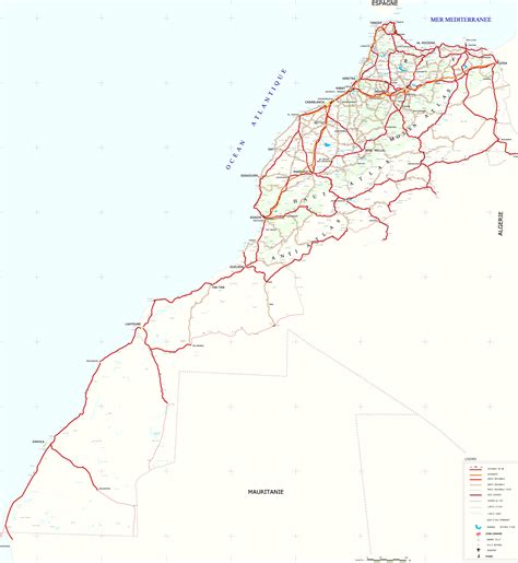 Carte routière du Maroc, Maps et plan du Maroc