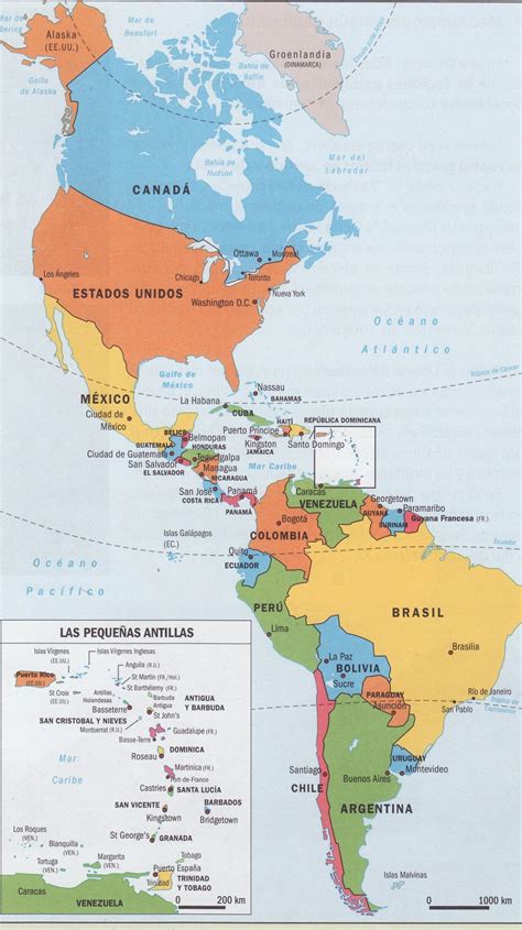 Mapa Politico de América | Mapa de america, Mapa de america latina ...