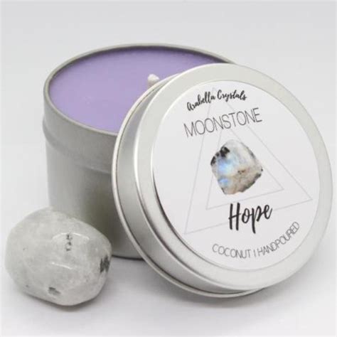 Moonstone Crystal Candle - 4oz - Spirit Nest