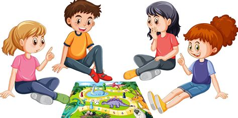 Kids Playing Board Games Clip Art