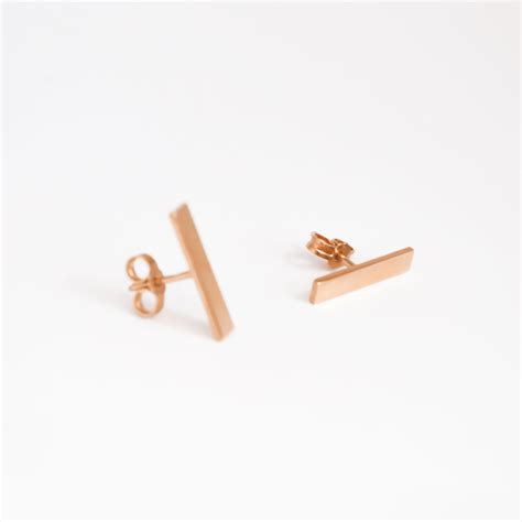 Simple earrings with rose gold finish - NATIF