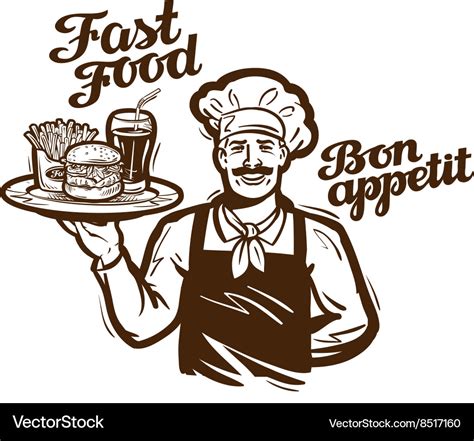 Fast food logo restaurant cafe or diner Royalty Free Vector