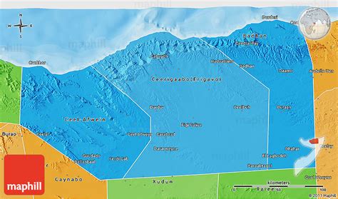 Political Shades 3D Map of Sanaag