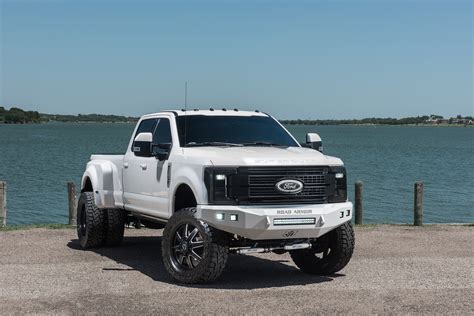 2017 Lifted 4x4 Ford F-350 Platinum Dually White Truck Build RAD