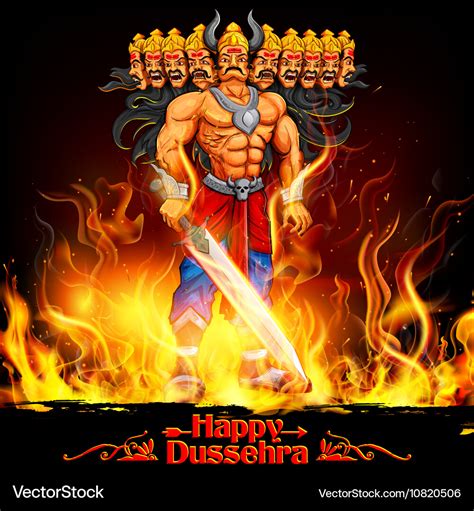 Raavan dahan for dusshera celebration Royalty Free Vector