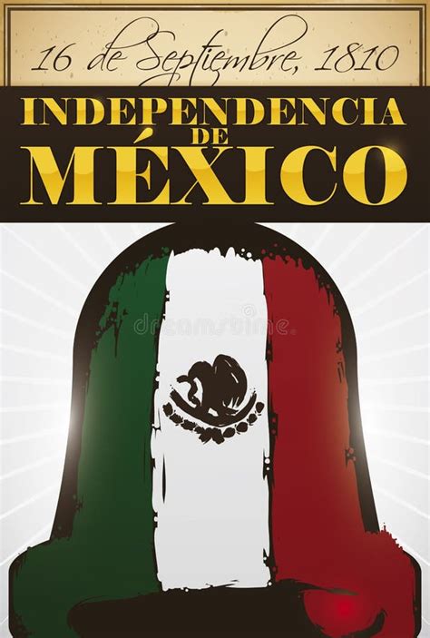 Scroll, Sign and Iconic Bell Promoting Mexican Independence Day, Vector ...