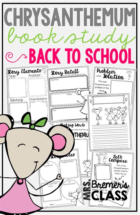 Chrysanthemum book study: a great back to school book for both ...