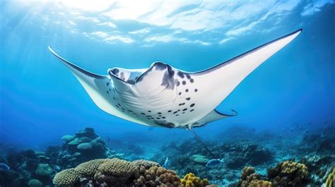 Premium AI Image | A breathtaking shot of a Manta Ray his natural ...