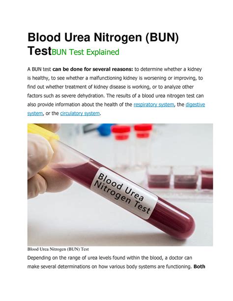 Blood Urea Nitrogen - The results of a blood urea nitrogen test can ...