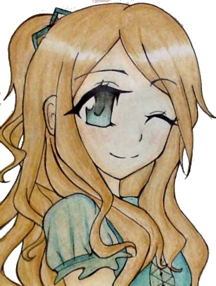 Cute Anime Girl Winking by ArtInsanity37 on DeviantArt