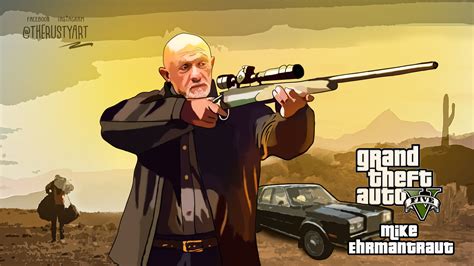 ArtStation - Mike Ehrmantraut GTA v Loading Screen Art animation ...