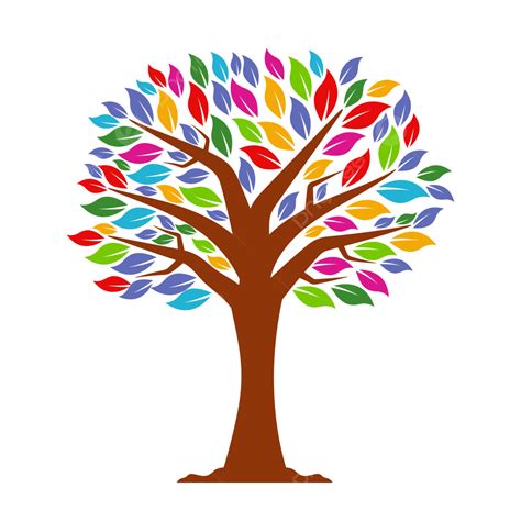 Colorful Tree Vector Hd Images, Colorful Tree Logo Vector, Tree, Logo ...