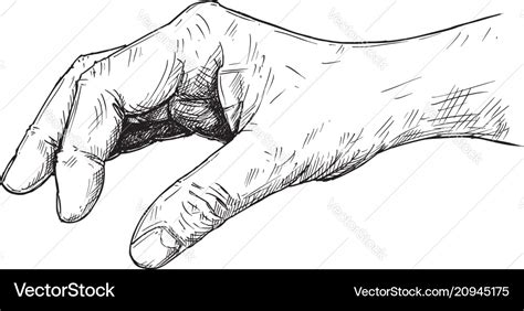 Artistic or drawing of hand holding something Vector Image