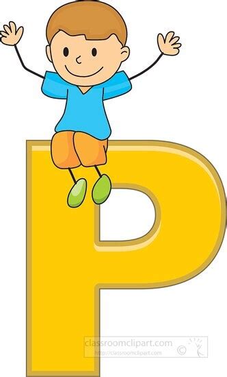 Alphabet Letters with Kids-children alphabet letter P Clipart