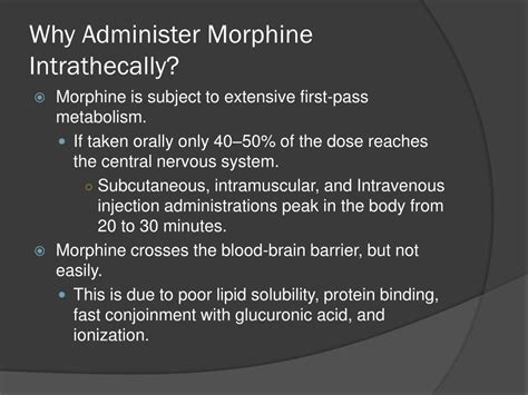 PPT - Intrathecal Delivery of Morphine PowerPoint Presentation, free ...