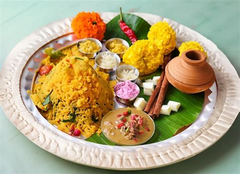 Premium Photo | Onam feast eating onasadya in banana leaf during the ...